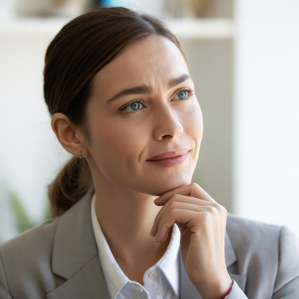 Pessoa refletindo sobre suas dúvidas
